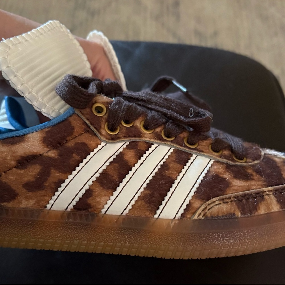 Brown and White Striped Sneakers